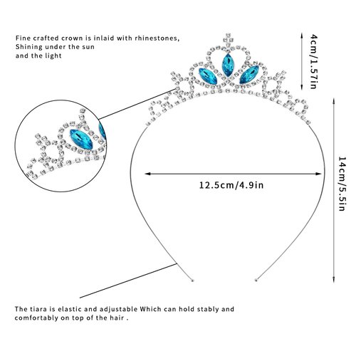 Molain 2 Pcs Princess Crown Tiara, Girls Headband Hair Hoop Tiara Rhinestone Crystal Pearl Tiara, Tiara Head Crown for Women Girls Wedding Prom Party (Style B)