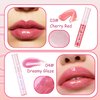 DWDiWen 4 Pcs Shiny Lip Gloss Set,Non-sticky Long Lasting Moisturizing Lip Glow Oil Makeup Set with 2 Aloe Vera Color Changing Lipsticks for Women,Tinted Lip Balm & Lip Plumping Lip Gloss Set