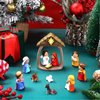 Vercraft 12 Pcs Small Nativity Set Resin Small Christmas Nativity Figurine Christmas Little Nativity Playset Figurine Christmas Manger Scene with Baby Jesus Stable for Xmas Tabletop Indoor Decoration