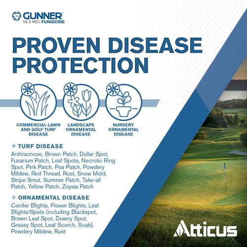 Atticus Gunner 14.3 Propiconazole Fungicide (16 oz) Controls Brown Patch, Dollar Spot, Blights, Powdery Mildew, and Rusts