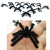 20 PCS Black Realistic Hairy Small Plastic Fake Spiders Scary Joke Prank Toy for Party Favors Creepy Halloween Decoration by Baryuefull