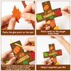 Haooryx 28 Pack Fall Christian Cross Craft Kit Make Your Own Religious Thanksgiving Thankful Cross Hanging Ornament DIY Thankful Craft Religious Classroom Sunday School Church Give Thanks Party Decor