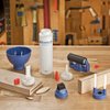 Rockler Wood Glue Applicator Set – Wood Working Glue Bottle (8oz) w/Glue Spout & Red Cap, Glue Line Centering Attachment, Silicone Glue Brush, & More – Easy to Clean Bottle with Brush Applicator