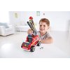 Hape Fire Truck Playset| Wooden Fire Engine Toy with Action Figure & Rescue Dog Multicolor, L: 7.9, W: 4.6, H: 5.9 inch