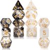 2 Sets DND Dice Set Black White D&D Dice Smoke Clear Resin Polyhedral Crystal D20 Dice for Dungeons and Dragons RPG Tabletop Game Accessories