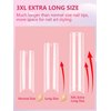 LIONVISON 504PCS NO C CURVE Clear Nail Tips for Acrylic Nails Professional, 3XL Extra Long Flat Tapered Square Nail Tips, 12 Sizes Half Cover Straight French Fake Nail Tips for Nail Salons Home