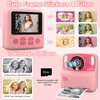 Instant Print Camera for Kids, Christmas Birthday Gifts for Age 3-12, 2.4 Inch Screen Inkless Children Selfie Digital Camera, Toddlers Portable Travel Toys for 3 4 5 6 7 8 Year Old Girls Boys (Pink)