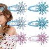 6 PCS Snowflake Hair Clip Christmas Hairpins Glitter Hair Clips Xmas Bow Hair Clip Festive Snowflake Hairpins Alligator Hair Barrettes Hair Accessories for Women Girls