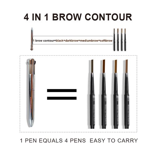 FantasyDay Magic 4 in 1 Makeup Pen - Pop Up Eyeliner, Lip Liner, Brow Pencil, Highlighter, Spot Pen - Travel Makeup Design - Versatile Shades