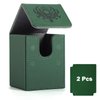 Komick Premium PU Leather Card Deck Box for Magic The Gathering, Yugioh Cards, Holds 100+ Deck Case with 2 Dividers for Collectible Trading Cards TCG Deck Box, MTG, CCG (Green Basilisk)