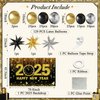 New Years Decorations, New Years Eve Party Decorations Include Black and Gold Balloon Arch Kit 2025 Happy New Year Backdrop for New Years Eve Party Supplies