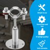 Kyuionty 2 Pcs Wall Mount Ceiling Mount Pipe Support, Stainless Steel Adjustable Pipe Bracket Clamp Pipe Straps for Pipe Tube, Dia. 25mm (Fit for 3/4 inch Pipe)
