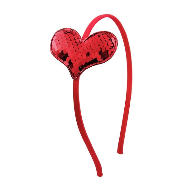 Valentine's Day Red Heart Headband Red Sequin Love Hair Band Hair Accessories Glitter Heart Shaped Hair Hoop headpiece Hairband For Girls Women Valentine's Day New Year Wedding Birthday Party Gift