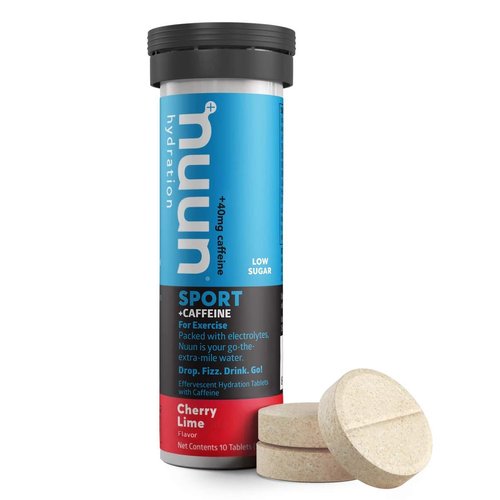 Nuun Sport + Caffeine: Electrolyte Drink Tablets, Cherry Limeade, 1 Tube (10 Servings)