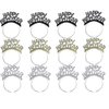 Soochat Happy New Year Headband Tiara New Years Eve Party Supplies Gold Silver Black 12 Pieces