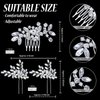 3 Pieces Bride Wedding Hair Comb Rhinestone Silver Bridal Hair Side Comb Crystal Hair Pieces Hair Pin Accessories for Women and Girls