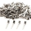 100pcs 4.5cm Single Prong Curl Clips Silver Section Clips Metal Alligator Hair Pins Clips for Hair Extension