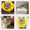 KUDES Cat Small Dog Recovery Collar, Cute Sunflower Neck Cone After Surgery, Adjustable Pet E Collar, Wound Healing Protective Cone Surgery Recovery Elizabethan Collars for Small Pets