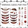 Halloween Prank Makeup Temporary Tattoo, 26 PCS Halloween Temporary Face Tattoos for Adults, Halloween Mouth Tattoos Stickers, Horror Clown Fake Face Scars Wound Tattoo Makeup Kit for Cosplay Party