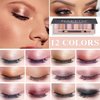 Fusang 12 Colors Naked Eyeshadow Palette,Natural Matte Nude Eyeshadow Palette Shimmer Highly Pigment Eye Shadow Pallete Set Long Lasting & Waterproof Smokey Smokey Glitter Eye Makeup with Brush （B）