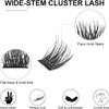 Cluster Lashes Extensions, 144Pcs Individual Lashes Wide Stem D Curl 12mm Length DIY Eyelash Extension Individual Soft False Lashes for Personal Use at Home