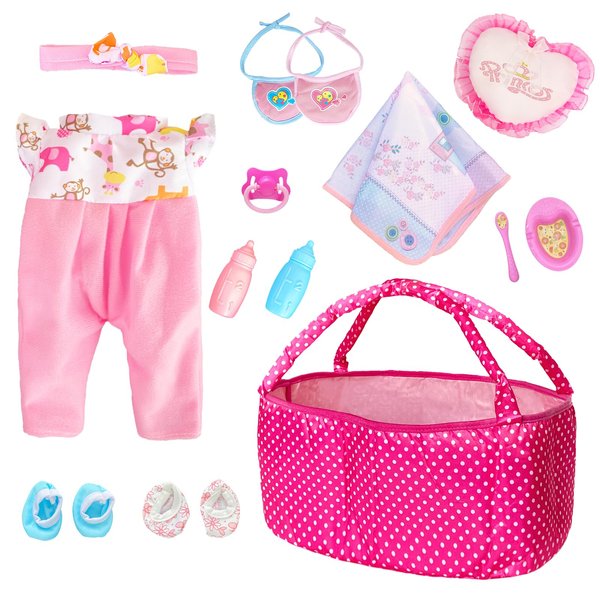 12Inch Baby Doll Accessories with Clothes, Baby Doll Accessories Toys for Children and Kids and Girls, Toddlers Play Toy for Babydoll for Little Girls
