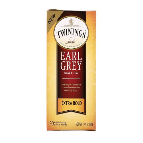 Twinings of London Extra Bold Earl Grey Black Tea, 20 Count (Pack of 6)