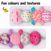 Sumobaby Infant Baby Musical Stuffed Animal Activity Soft Toys with Multi-Sensory Crinkle, Rattle and Textures, for Tummy Time Newborn 0-3-6-12 Months Girls, Caterpillar, Pink