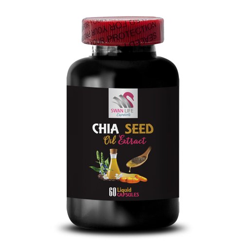 Body oil - CHIA SEED OIL EXTRACT - Glossy finish, Hair shine, Antioxidant-rich, Glow enhancer, Natural shine, Organic chia, Daily care, Lightweight hydration, Hair hydration 1 Bottle 60 Capsules