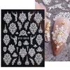 White Flower Nail Art Stickers Decals 5D Hollow Nail Stickers White Lace Rose Wedding Pattern Nail Art Supplies Self-Adhesive Luxurious Nail Art Decoration Acrylic Engraved Flower Nail Decal for Women Nail Accessories 4 Sheet