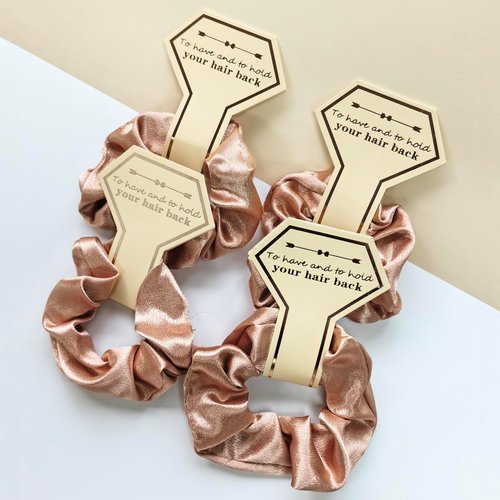 ZARSIO 10 PACK Bridesmaid Scrunchies Bridesmaid Proposal Gifts Elastics Hair Ties Bachelorette Party Favors (Rosegold)