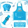 R HORSE 2 Pcs Kid Apron and Chef Hat Set, Adjustable Children Blue Kitchen Apron Cooking Baking Painting and Training Kits Dress up Role Play Chef Toy Kid Funny Cooking Gift New Year