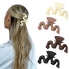 Bmobuo Wavy Matte Hair Clips 4PCS 3.5" Claw Clips for Thick, Thin & Medium Hair - Hair Accessories for Women