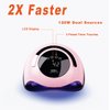 W&H UV LED Nail Lamp, 120W Faster Gel Nail Dryer Professional Curing Lamp for Fingernail and Toenail Nail Gel Polish Machine with 4 Timer Setting Touch Screen （Sun BQ5T） (Pink)
