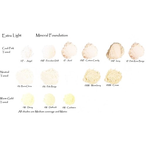 Mineral Foundation Lightest Shades - Porcelain Through Ivory (1W Daisy 25g)