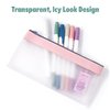 Boxgear 3 Pieces Clear Pencil Case Set for Girls and Boys, Pen Holder with Zipper for Kids, Teens Portable Desk Organizer Pencil Pouch for School & Stationery Supplies (Pink, Blue, Green) (Clear)