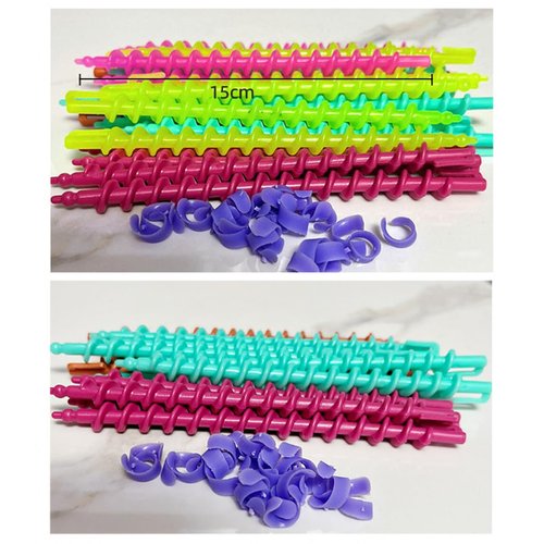 26Pcs 15cm/6.3Inch Multi-Color Plastic Spiral Hair Perm Rod Barber Hairdressing Styling Curling Perm Rod Hair Rollers Salon Tools for Women Girls(Random Color)