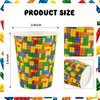 Cunhill 36 Pcs 9 oz Party Paper Cups Party Supplies Disposable Cups Paper Drinking Cups for Birthday Party Decorations Sport Picnics (Building Block)