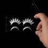 AUGENLI Halloween White False Lashes Extension Tools Japanese Anime Cosplay Natural Makeup Looking Masquerade Party Eye Lashes (01A)