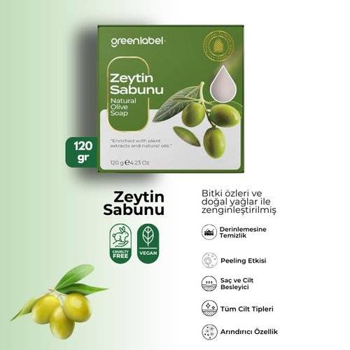 GreenLabel Olive Oil Soap Natural Hair And Skin Nourishing 120 gr