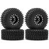 OGRC 1.0 Wheels Deep Dish Rims Negative Offset 7mm Wheels with New Compound 1.0 Tires for Axial SCX24 Gladiator Bronco C10 JLU Deadbolt RC Crawler Upgrades Parts (Black)