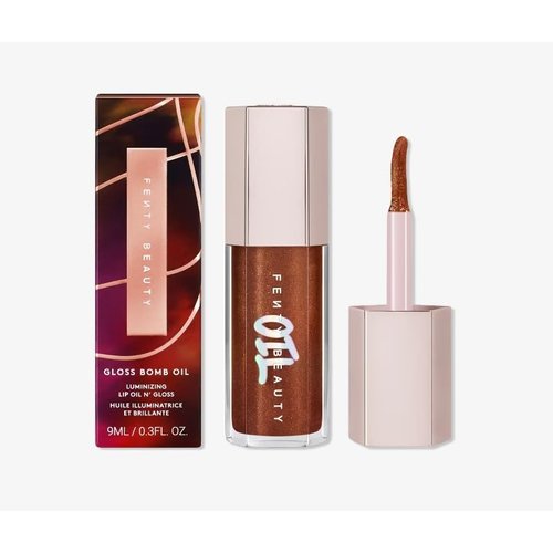 FENTY BEAUTY by Rihanna Gloss Bomb Oil Luminizing Lip Oil 'N Gloss - 0.3 oz / 9 mL (Coppa Cookie (copper), standard)