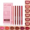 Clubday 6 Pcs Retractable Lip Liner Longwear Rich Lip Colors，Smooth Application，Matte Finish Waterpoof Lip Pencil Multi Colors With All Skin