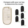 Elegananccy for Jeep Key Fob Cover, Soft Full Protection Key Case Shell Compatible with Jeep Smart Key 3 4 5 Buttons Protector (White)