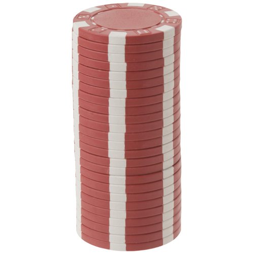 DA VINCI 50 Clay Composite Dice Striped 11.5 gram Poker Chips, Red
