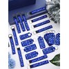 MotiMind 24 Pcs Cheer Lipstick Holder Keychains Lanyard Set Cheer Teams Gifts Cheerleaders Party Favors Cheer Theme Portable Lipstick Holder and Lanyard for Competitive Cheer Party Supplies (Blue)