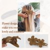 CAVETEE 8 PCS Flat Hair Clips Medium Hair Barrettes Claw Clip Hair Accessories for Women Acrylic Flat Hair Claw Clips Non-Slip Matte Flower Hair Clips Duck Billed Clip for Women Girls Thin Hair