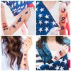 4th of July Temporary Tattoos - 90Pcs American Flag Red White Blue Tattoo Stickers - Fourth of July Party Favors for Memorial Day Independence Day Patriotic Decorations Party Supplies