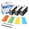 50 Pack "C" Channel Magnetic Label Holders 1x3 with 100 White Card Inserts, 50 Clear Plastic Protectors and Bonus 20 Colorful Cardstock Inserts in Blue, Green, Yellow and Red - Double-Sided Cards
