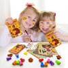 Cinrobiye 72 Pcs Thanksgiving Day Party Favors Fall School Exchange Gifts Thanksgiving Coloring Books Stacking Crayons Turkey DIY Sticker Stampers Class Reward Prizes for Autumn Harvest Party